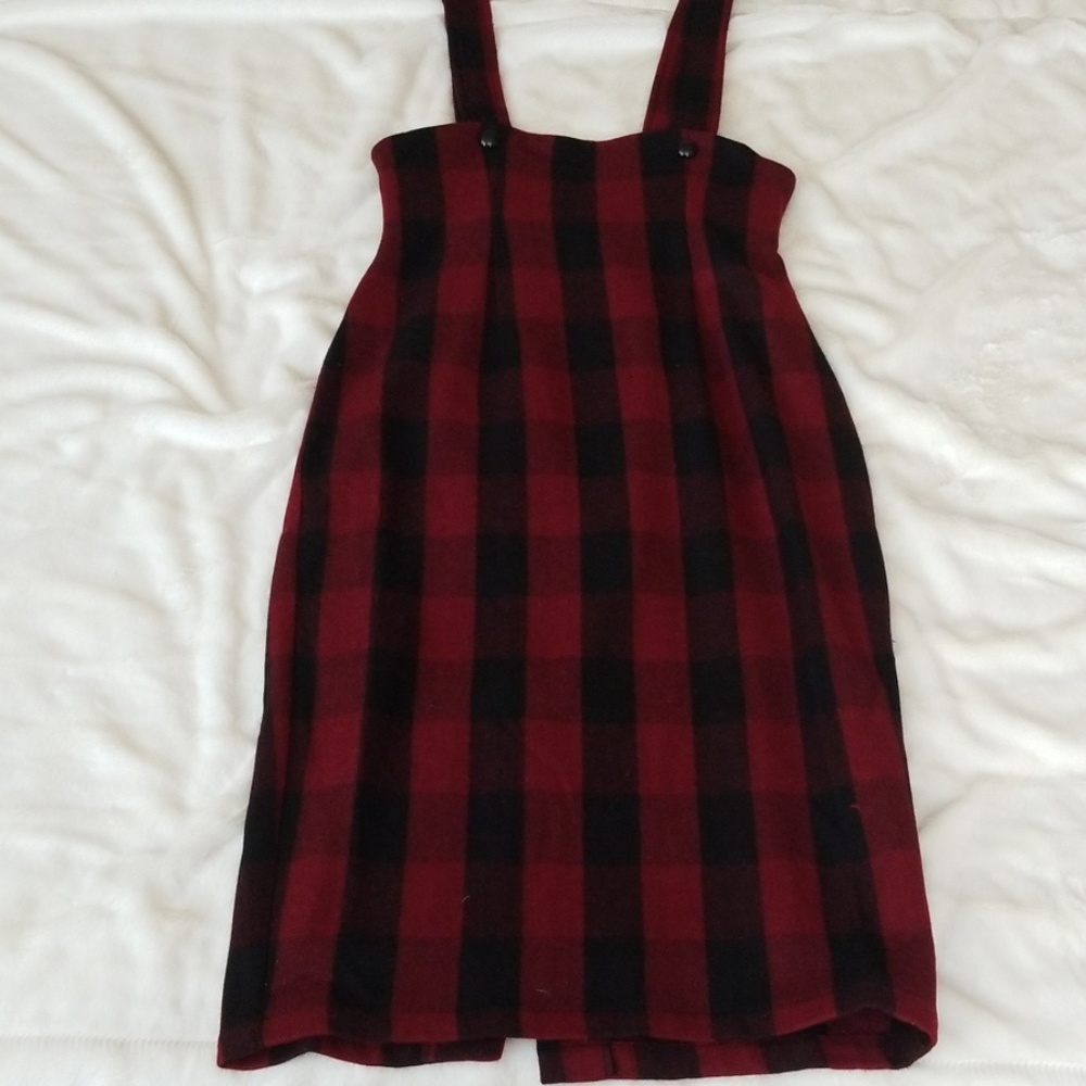 BLACK FRIDAY SALE Tatyana plaid overalls dress - Picture 4 of 8